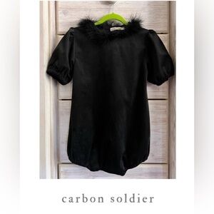 Carbon soldier black velvet romper sz 3